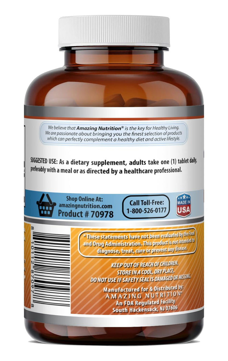 Amazing Formulas Vitamin B6 Supplement | 100 Mg per Serving | Tablets | Non-GMO | Gluten-Free | Made in USA (1 Pack, 500 Count) Unflavored
