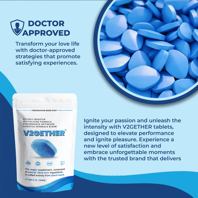 40 Blue Tablets for Men – Fast Acting Natural Supplement for High Stamina & Performance – Powerful Herbal Pills for Enhanced Energy & Vitality