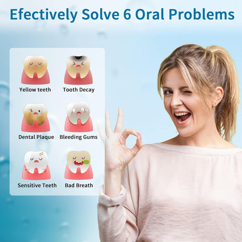 [Australia] - Sawgmore Oral Irrigator Wireless, Electric Tooth Cleaner with 4 Nozzles, 360° Rotating IPX6 Waterproof Battery Operated Interdental Cleaner for Travel/Family 220ML (Black) Black 