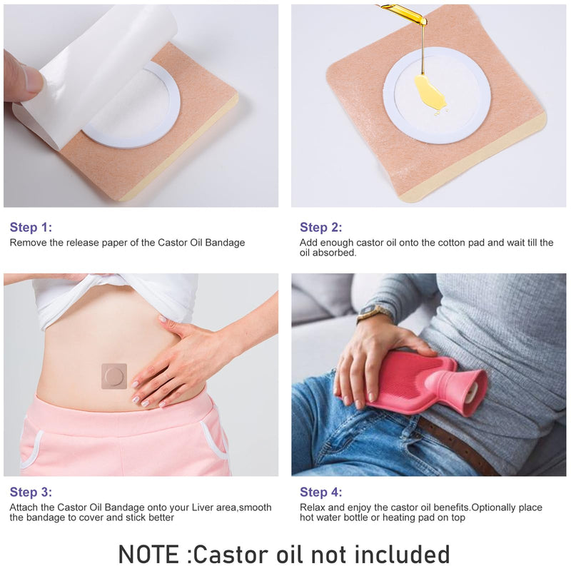 [Australia] - 40Pcs Disposable Castor Oil Belly Button Patch | 3.15"*3.15" Highly Absorbent | Self-Adhesive Castor Oil Pack Wrap for Neck/Shoulders/Knees | No Wash | Organic Cotton | Anti-Seepage 1 Count (Pack of 40) 