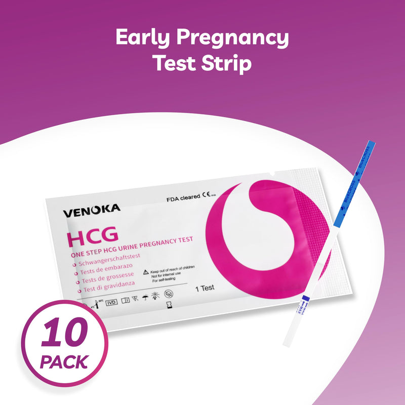 10 x Early Pregancy Test Strips, Super Sensitivity 10 MIU/mL