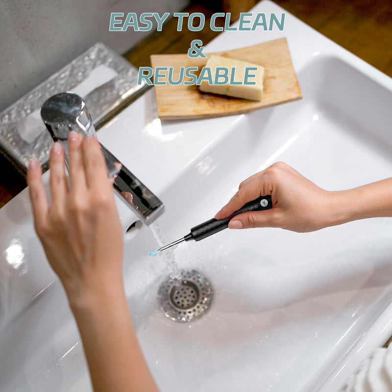 [Australia] - Ear Wax Removal Replacement Tips for Ear Camera, 30 Pieces Replacement Tips Ear for Wet/Dry Ear Wax Cleaning - Ear Spoons Accessories Set for Teens Adults Ear Wax Removal Endoscope Blue 