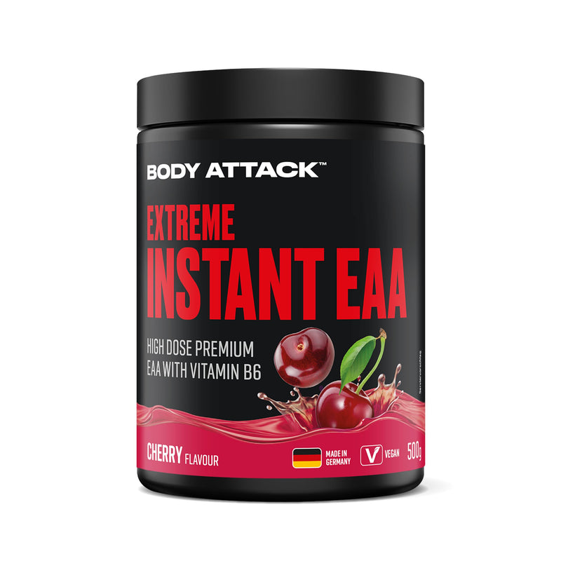 [Australia] - Body Attack Extreme Instant EAA Powder - Cherry, 500 g - Made in Germany - 8 essential amino acids for a protein-rich diet & muscle building training Cherry 500 g (pack of 1) 