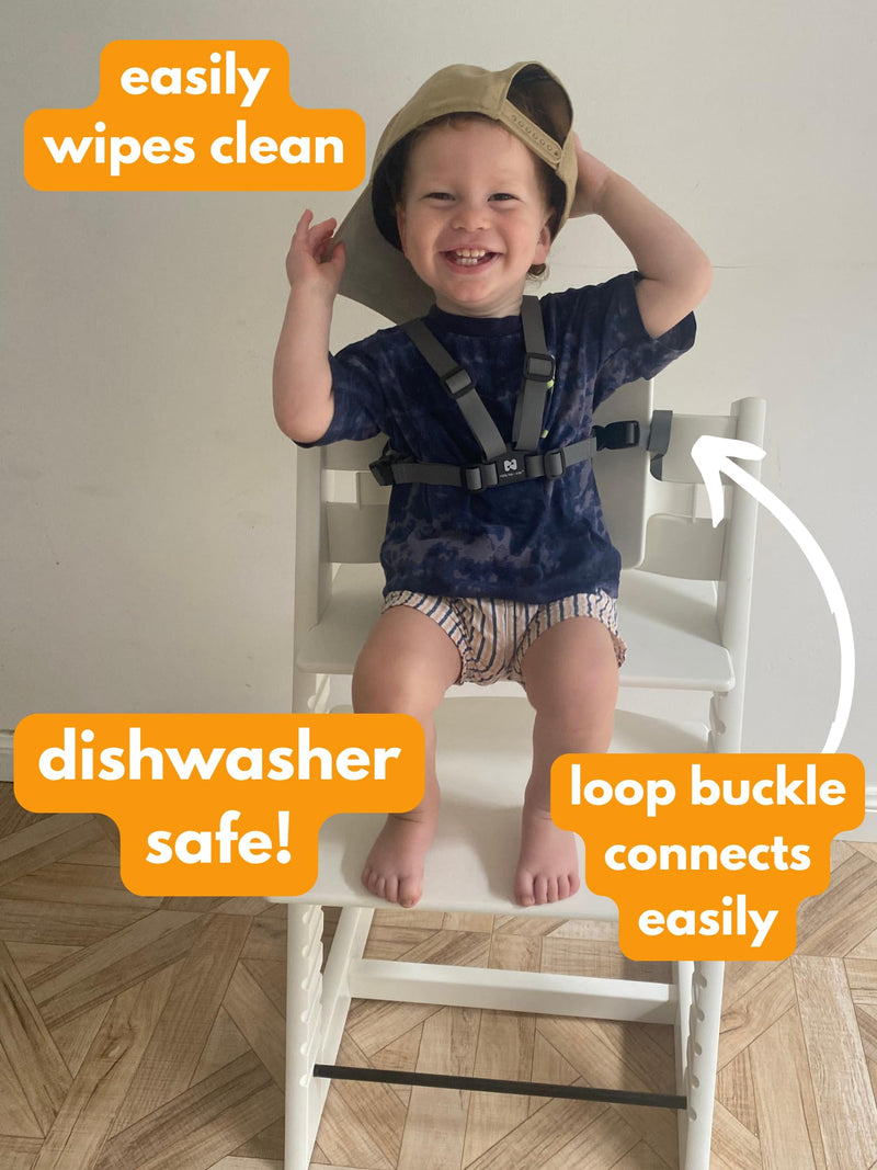[Australia] - Wipe Clean Silicone Harness for Stokke Tripp Trapp - Replacement Straps for Baby Wooden Highchairs 
