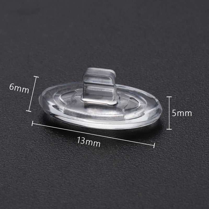 [Australia] - 6 Pairs Replacement Silicone Nose Pads 13mm Compatible with Oakley Crosshair 2.0/WireTap/Whisker/Maui Jim Kahuna Sunglass A - 6 Pairs 