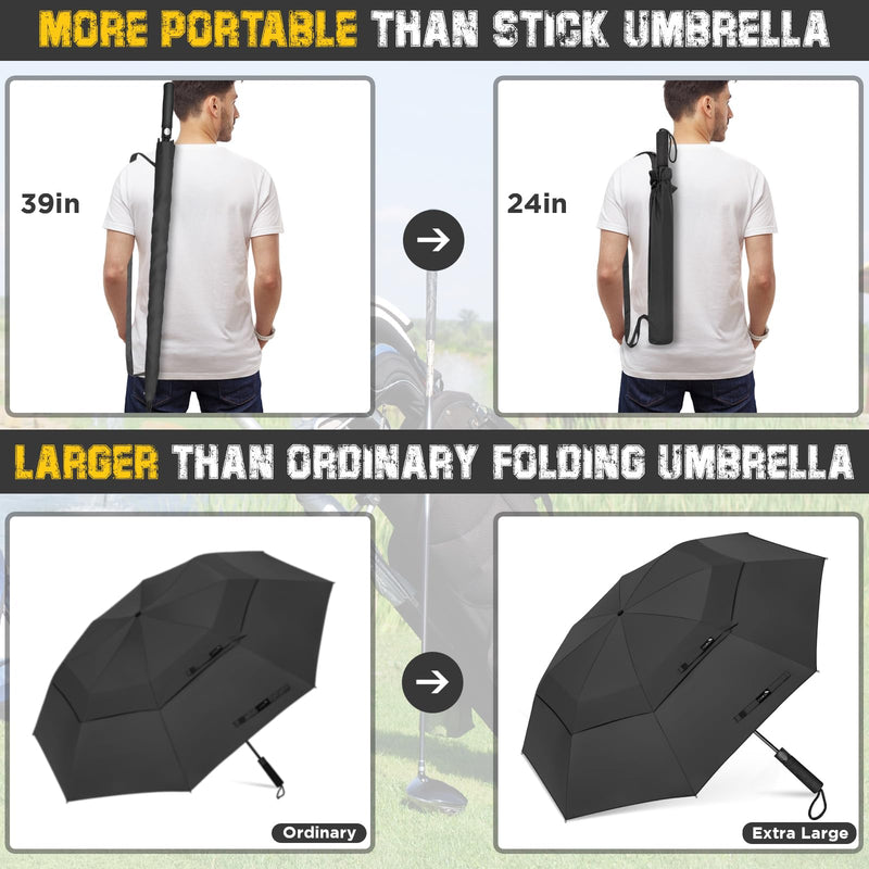 ZOMAKE Travel Umbrella Compact - 45/62 Inch Portable Collapsible Umbrellas for Rain Windproof - Paraguas Automatic Small Folding Umbrella Lightweight Packable Umbrella for Women Men(Navy Blue&Black)