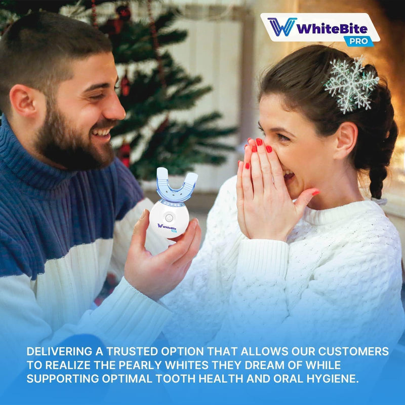 Whitebite Pro Teeth Whitening Kit for Sensitive Teeth | 4 Whitening Gels & 2 Remineralizing Gels | LED Light System for Fast Results | Professional Dental Grade | Enamel Safe Frozen Air