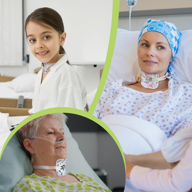 [Australia] - 20 Pcs 4 x 4 Inches Reusable Trach Acc Tracheostomy Supplies Dressing Pads Absorbent Soft Tracheo Cover Drain Split Sponges for Wound Care(Flower Pattern) Flower Pattern 