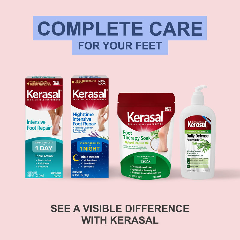 Kerasal Intensive Foot Repair Cream with Lactic Acid, Lavender, & Eucalyptus, 4 oz 4 Ounce (Pack of 1) Intensive Foot Repair Cream (Pack of 1)