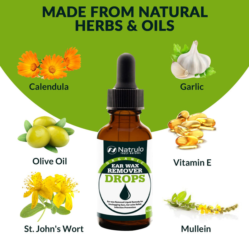 [Australia] - Organic Ear Wax Removal Drops for Clogged Ears – Natural Ear Wax Cleaner Oil for Kid, Adult, Baby – Earwax Removal Liquid for Unclogging Ears, Earaches, Ear Health (Made in USA) 