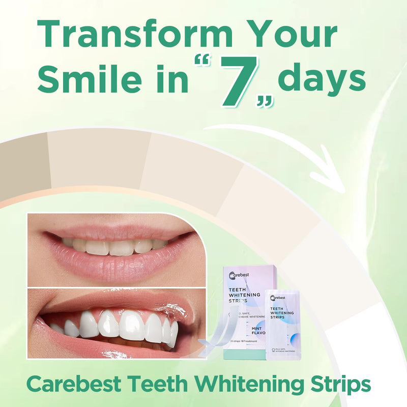[Australia] - Teeth Whitening Strips for Teeth Sensitive - Professional Whitening Strips for Teeth at Home,36 Strips Teeth Whitening Kit Mint 