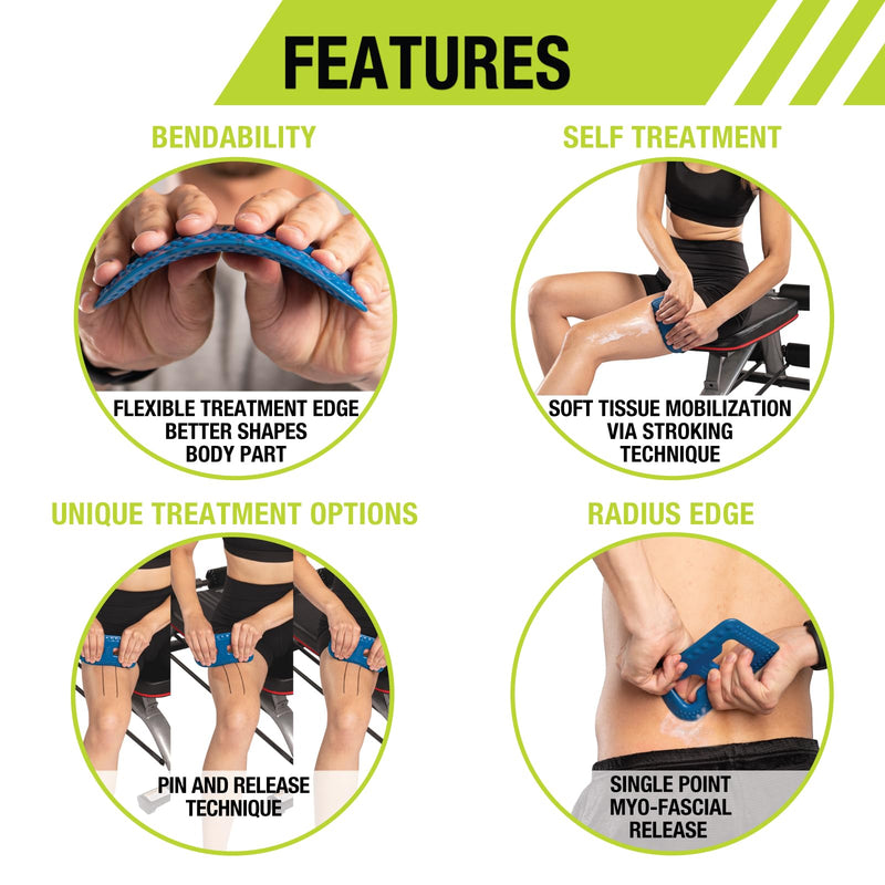 [Australia] - Pro-Tec Athletics FlexEdge Soft Tissue Mobilizer, Increases Range of Motion, Reduces Muscle Knots, Fascia Separation, Bendable Design for Controlled Manipulation, Recommended with Massage Cream 