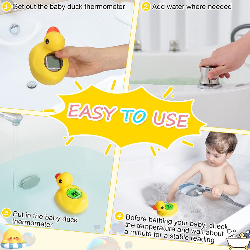 [Australia] - Rechargeable Baby Bath Thermometer Duck Digital Floating Shower Thermometer Fast Temperature Reading Safety Newborn Bath Time Toy by AXHHTVCGY 