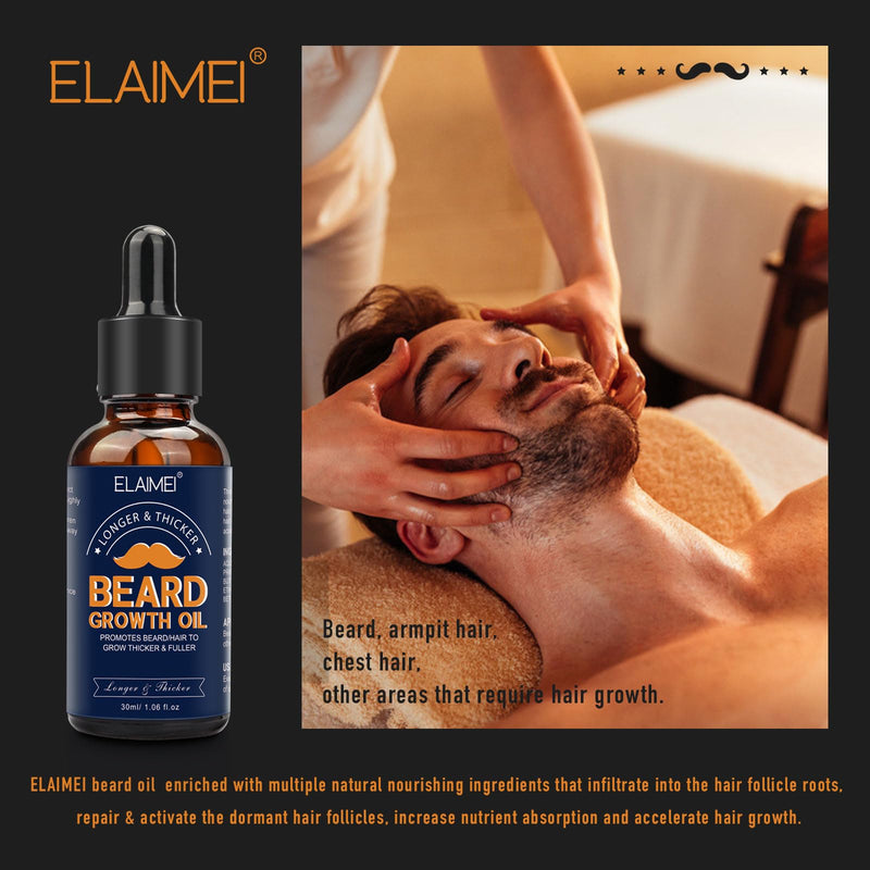 [Australia] - JSBNQRMZ Beard Growth Set, 0.5 mm Dermaroller for Beard Growth, Beard Roller for Hair Growth for Men and Fathers, Care Tool, Stimulates Beard, Mustache and Hair Growth 