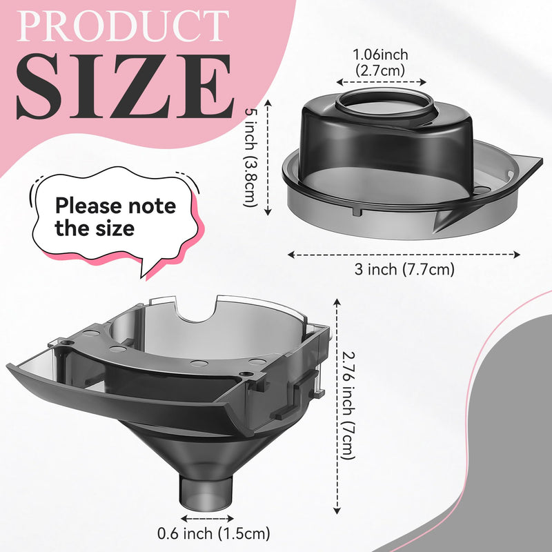 [Australia] - 2 Sets Replacement Funnel Compatible with Baby Brezza Replacement Parts Funnel and Cover Baby Formula Dispenser, Grey 2 