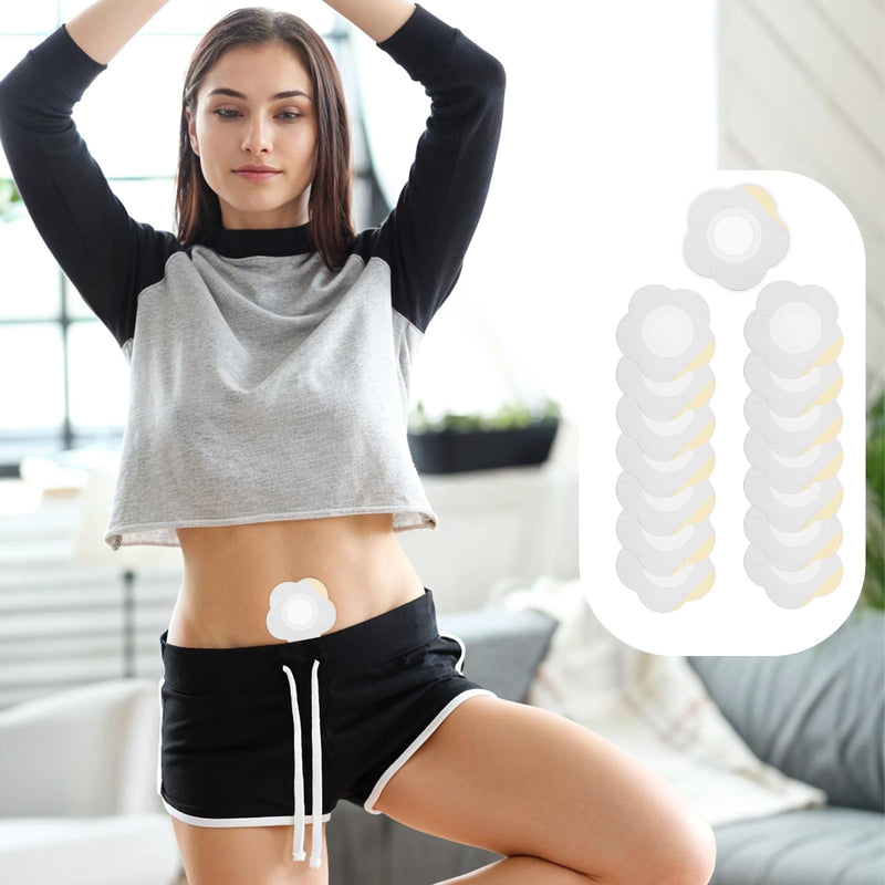 [Australia] - 30 Pcs Disposable Castor Oil Pack Wrap Belly Button Self-Adhesive Castor Belly Button Wrap Pads Highly Absorbent Spunlace Cloth Organic Cover Compress Patches Oil Not Included No Wash 2.24'' 30 