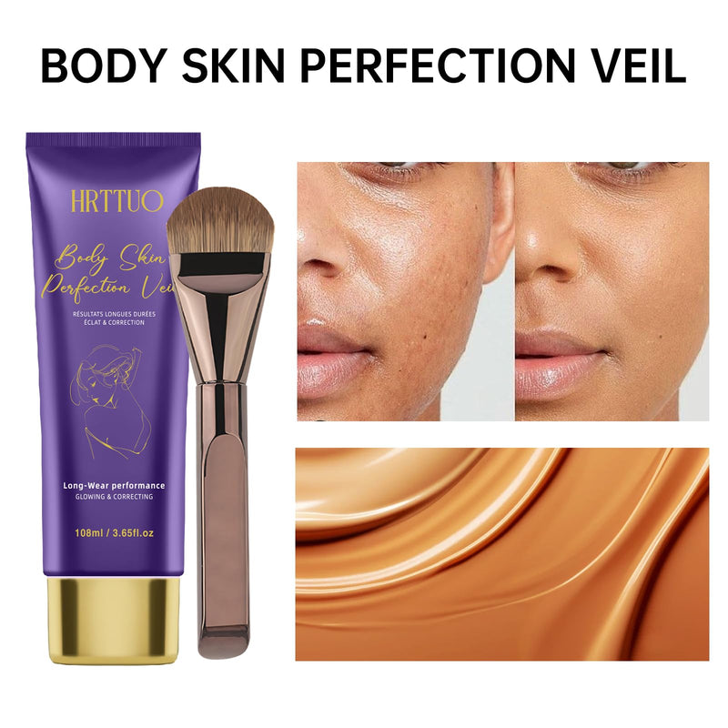 [Australia] - Body Coverage Perfector with Brush - Waterproof Leg & Body Makeup for Skin Imperfections & Uneven Tone, Transfer-Resistant Natural Finish Concealer, Flawless Looking Legs (Golden Radiance) Golden Radiance 