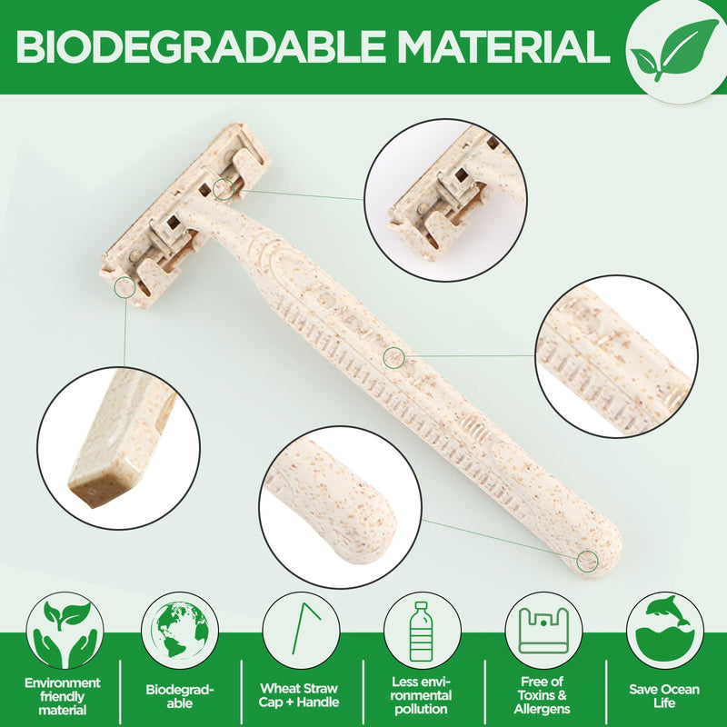 [Australia] - 50Pcs Eco-friendly Disposable Razors Men|Safety Razor Dermaplaning Razors for Men & Women Shaving Body Facial Hair Shavers Facial Hair Remover for Women 