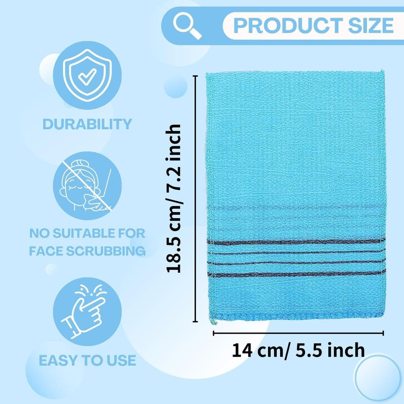[Australia] - Ikosora 12 Pieces Korean Exfoliating Exfoliating Washcloths Colorful Korean Exfoliating Cloths (Yellow, Green, Blue, Pink) 