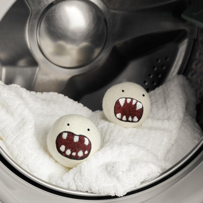 [Australia] - Woolbuddy Dryer Balls, 6 pack Monster Design Reusable Wool Dryer Balls, Home and Cleaning Essentials, Cute & Funny Laundry Accessories for Reusable Pet Hair Removal and Efficient Drying 