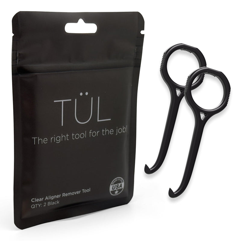 [Australia] - TÜL | Only Invisalign Remover Tool Made in the USA | Lifetime Replacements | Ortho Recommended Aligner Remover Tool & Retainer Remover Tool | Black 2 Pack | Top Invisalign Accessories 