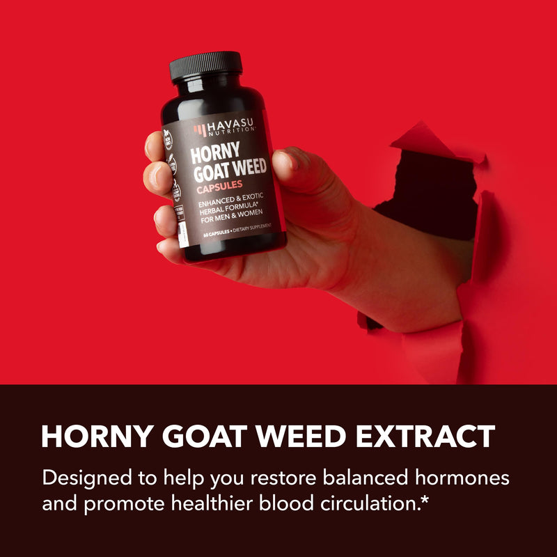 [Australia] - Horny Goat Weed Capsules for Men & Women - Extra Strength Performance & Energy Support with Tongkat Ali, Muira Puama, and Saw Palmetto - 1 Month Supply Herbal Supplement for Increased Endurance Capsules (60 Count) 