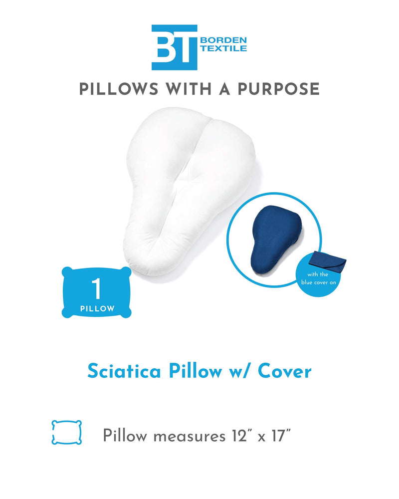 [Australia] - Sciatica Nerve Pain Relief Pillow Hypoallergenic Saddle Shaped Cushion with Cover White 