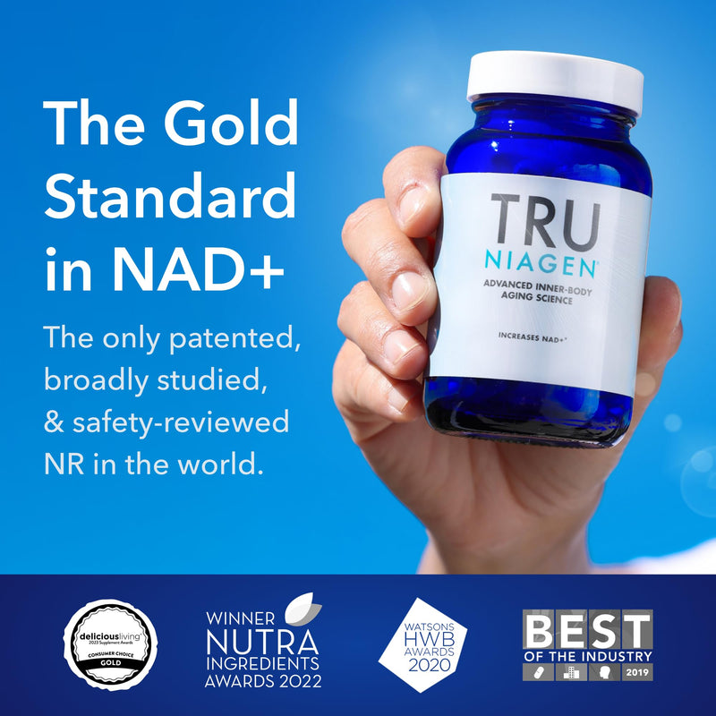 TRU NIAGEN Patented NAD+ Supplement, 300mg Niagen, 30 Servings | Nicotinamide Riboside (NR) Take 1 Daily | 1 Bottle 300mg (30 Servings)