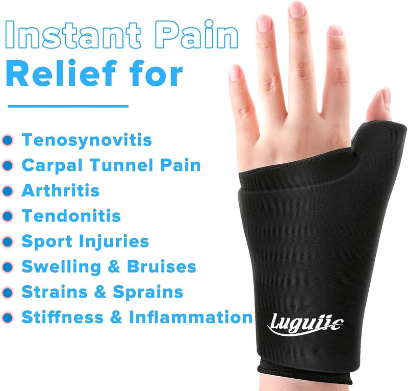 [Australia] - 2 Pack Wearable Thumb Wrist Ice Pack-Hot Cold Compress Hand Finger Ice Pack, Reusable for Injuries, Carpal Tunnel,Arthritis, Tendonitis LX2 L *2 