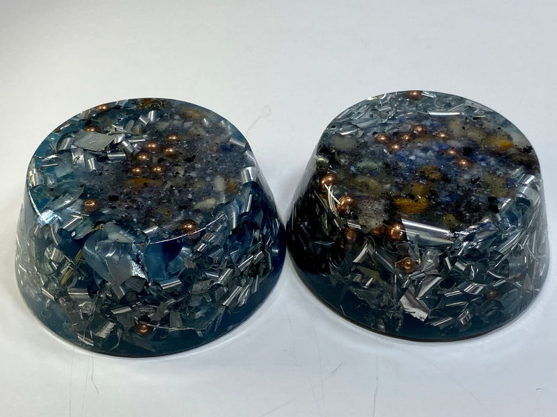 1 Light Blue Tower Buster Orgone Generator Energy Accumulator PERFECT GIFTING TOOL! Made 7.83/432/528Hz Frequency with OM Chants Many Beautiful Ingredients!