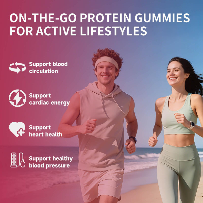Protein Gummies for Women & Men, 20g Protein per Serving, Supports Healthy Hair Skin Nails & Energy, Vegan, Zero Sugar, Mixed Berries Flavor, 60 Gummies