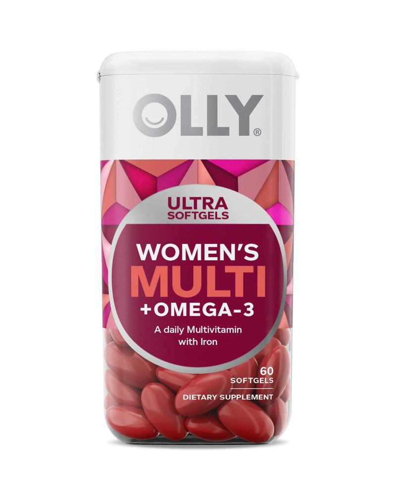 OLLY Ultra Women's Multi Softgels & Ultra Strength Goodbye Stress Softgels, GABA, Ashwagandha, L-Theanine and Lemon Balm, Stress Relief Supplement - 60 Count