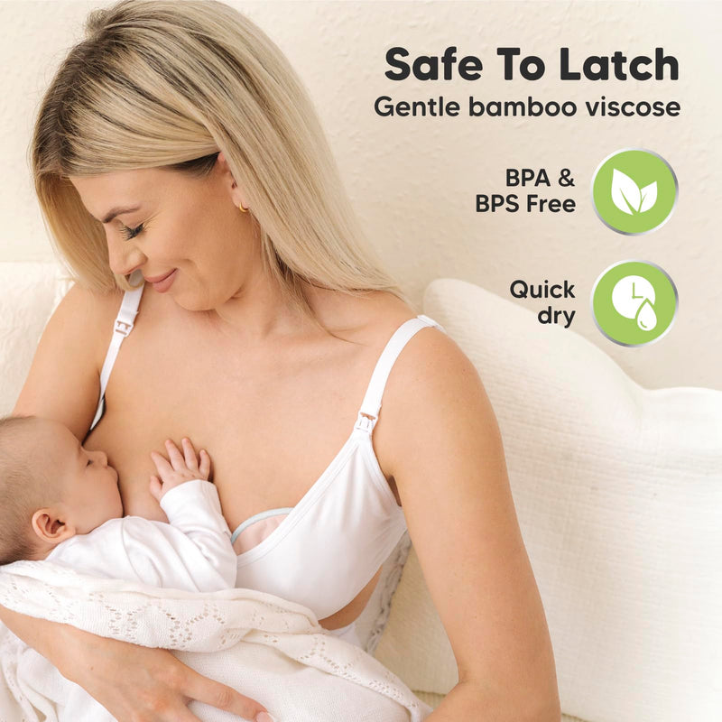 [Australia] - Reusable Nursing Pads for Breastfeeding, 14-Pack - 4-Layers Viscose Derived from Bamboo Nursing Pads, Breastfeeding Pads, Washable Breast Pads, Organic Maternity Pads, Nipple Pads (Lovelle, L 4.8") Lovelle Large 4.8" 