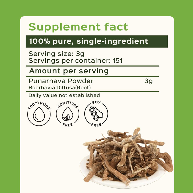 [Australia] - bixa BOTANICAL Punarnava Powder, Boerhavia Diffusa ‚Äì Supports Kidney Detox and Liver Health ‚Äì Steam Treated, Vegan, Non-GMO, 100% Pure Ayurvedic Herbal Supplement, 16 Oz 16 Ounce (Pack of 1) 
