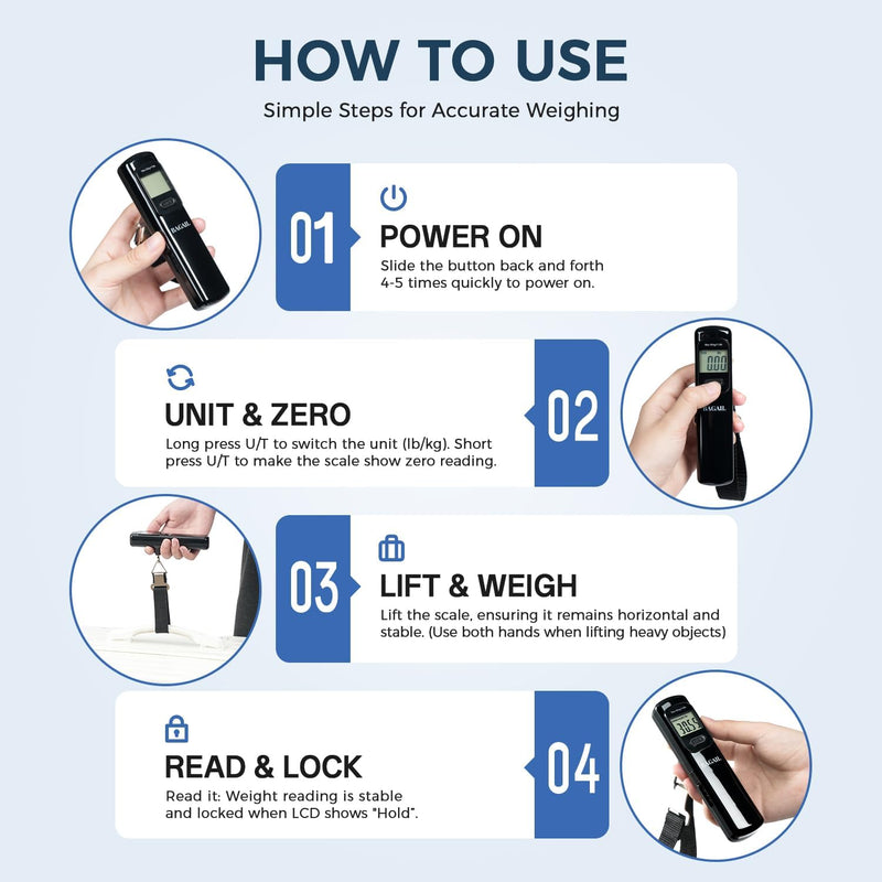 BAGAIL 9 Set Packing Cubes and Battery-Free Luggage Scale