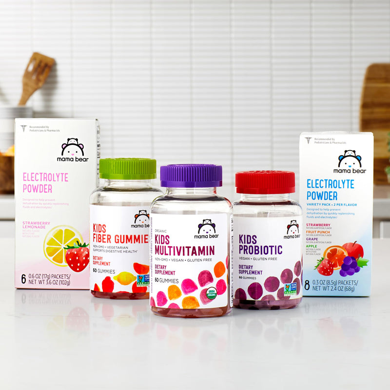 Amazon Brand - Mama Bear Organic Kids Multivitamin Gummies, Berry, Cherry & Orange, 60 Count, 1 Month Supply (Packaging May Vary) 60 Count (Pack of 1)