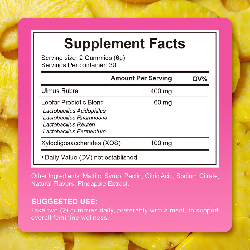 Probiotics Gummies for Women, Vaginal Probiotics Gut Gummies for Intimate Health, Immune Support & Gut Health, Feminine Balance 60 Pieces