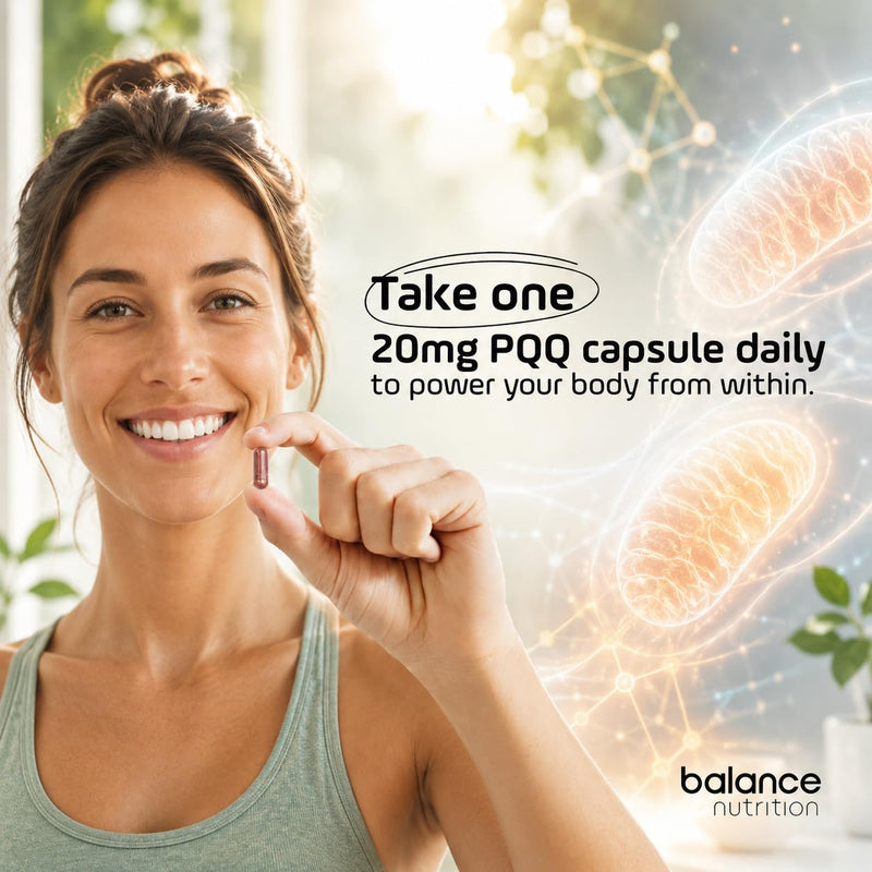 PQQ 20mg 120 Capsules Pyrroloquinoline Quinone Supplement – High Purity >99% - PQQ Disodium Salt – Bioavailable Form - Vegan Anti-Aging Support - Mitochondrial Cellular Natural Energy Booster