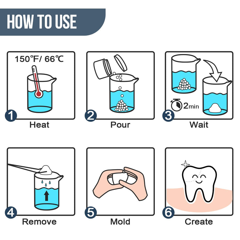 [Australia] - Tooth Repair Kit, 30ml Moldable Tooth Replacements Kit, Moldable Plastic Thermoplastic Beads A-tooth 