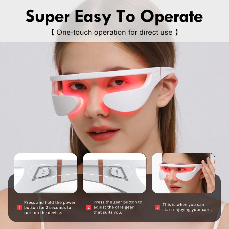 [Australia] - Microcurrent & 880nm Red Light Wrinkle Therapy Glasses,Under-Eye Massager,Used to Treat Eye Wrinkles.LED Eye Perfector (Model: EY-36B) 