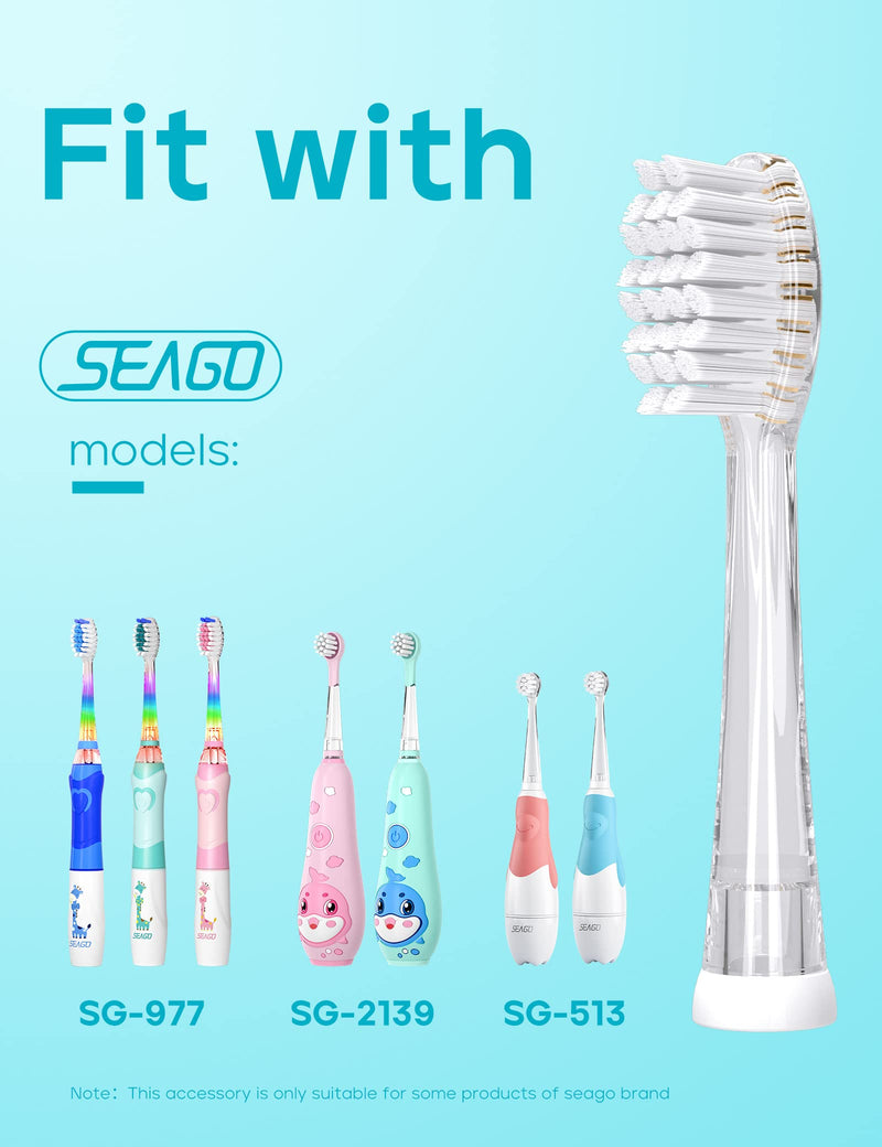 [Australia] - Seago Baby/Kids Electric Toothbrush Replacement Heads SG-923 for 977 - Pack of 4 