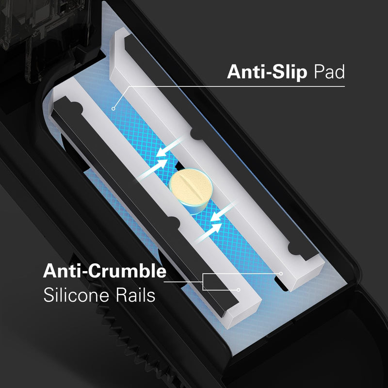 [Australia] - ONE PIX Pill Cutter Splitter for Small and Tiny Pills, Pill Cutter for Cutting Multiple Pills at a Time in Half, Pill Cutter for Small or Large Pills with Hidden Sharp Stainless Steel Blade, Grey 