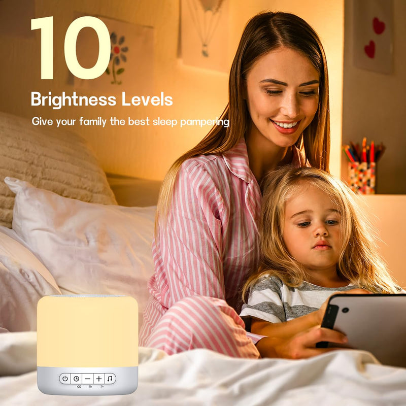 [Australia] - Easysleep White Noise Sound Machine with 30 Soothing Sounds 12 Night Light 32 Volume 3 Timers Portable Sleep Aid Machine for Office Noise Canceling Nursery Travel Lullaby & Rain Sound for Baby, Adults 