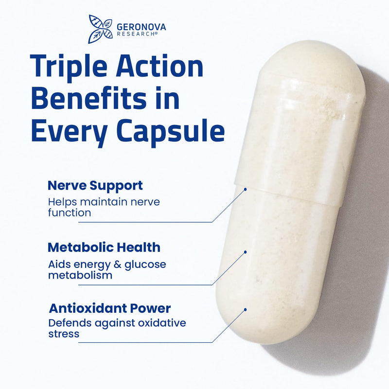[Australia] - Bio-Enhanced R-Lipoic Acid, 600 mg Capsules - 2 Month Supply - Stabilized R Alpha Lipoic Acid with Enhanced Absorption - R Lipoic Acid Supplement - 120 Count 