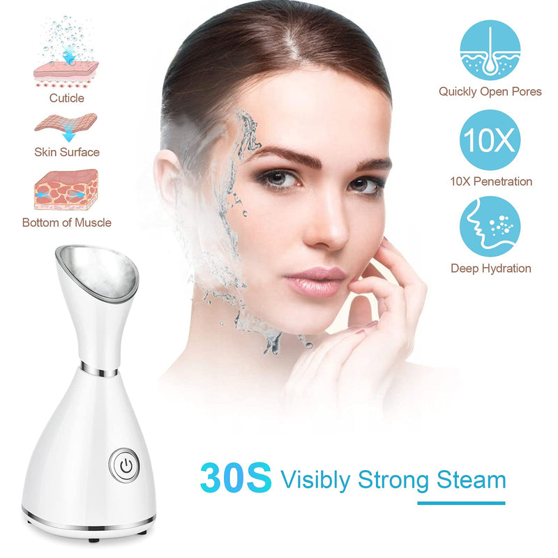[Australia] - Facial Steamer for Face, Face Steamer for Facial Deep Cleaning, Face Steamer Nano Mister Set for Sinuses, Unclogs Pores, Home SPA, Skin Care 