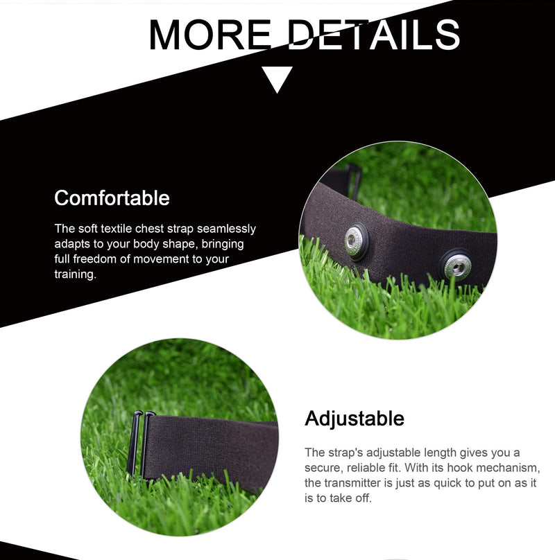 [Australia] - KYTO Heart Rate Monitor Chest Strap, ANT+/ Bluetooth, Compatible with iOS/Android APPs, Cycling/Yoga/Basketball/Running/Fitness Exercise/Boxing 2809-1 