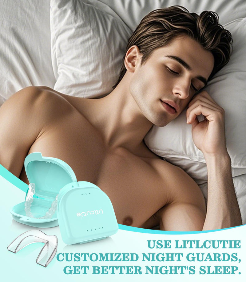 Mouth Guard for Grinding Teeth at Night,Night Guards for Teeth Grinding,Teeth Grinding Mouth Guard for Sleep,4 Pack/2 Size,Transparent Transparent