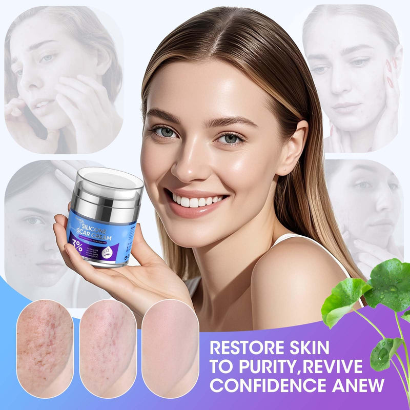 [Australia] - Silicone Scar Cream for Surgical Scars, 3% Dimethicone Complex Silicone Scar Gel for Old & New Scars, C-Section, Pregnancy, Acne, Injury, Keloids, Burns, Non-Irritating Scar Removal Cream(55ML) 55ML 