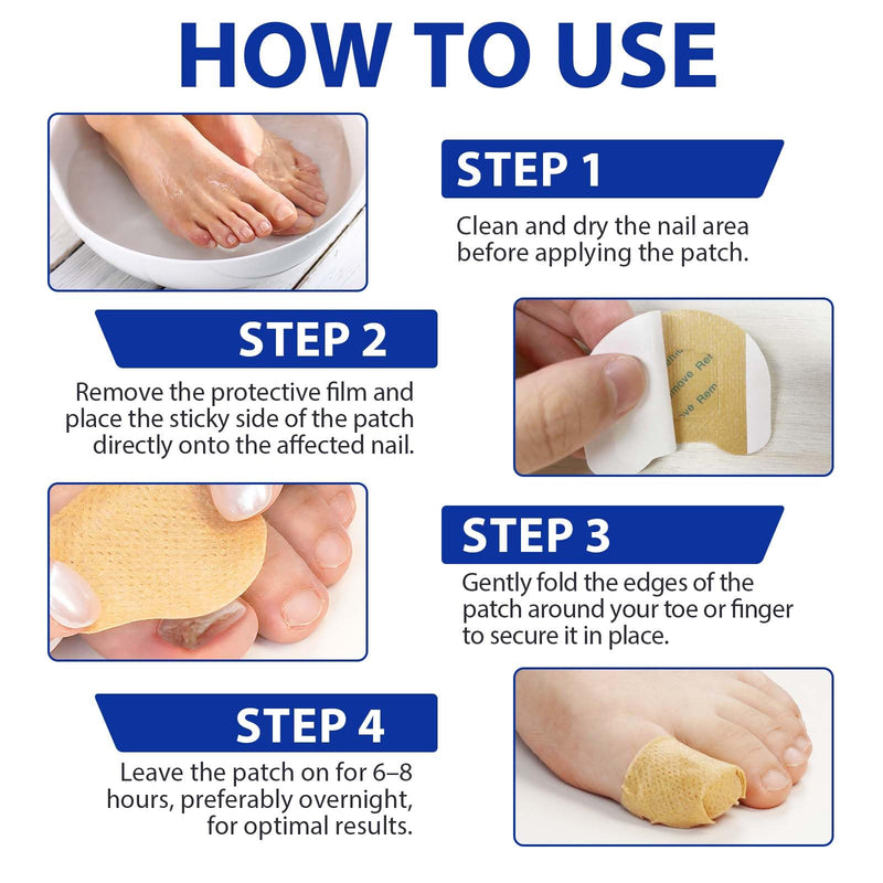 Extra Strength Toenail Treatment - 32 Pcs Nighttime Nail Patches, Overnight Toe Nail Treatments for Damaged Nails Foot Nails Repair and Care, 8-Hour Restores Healthy Appearance