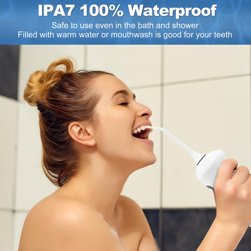 [Australia] - Water Flosser Cordless Teeth Pick: Portable Adults Dental Oral Irrigator for Travel Flossers Cleaning Picks 300ML Grey 